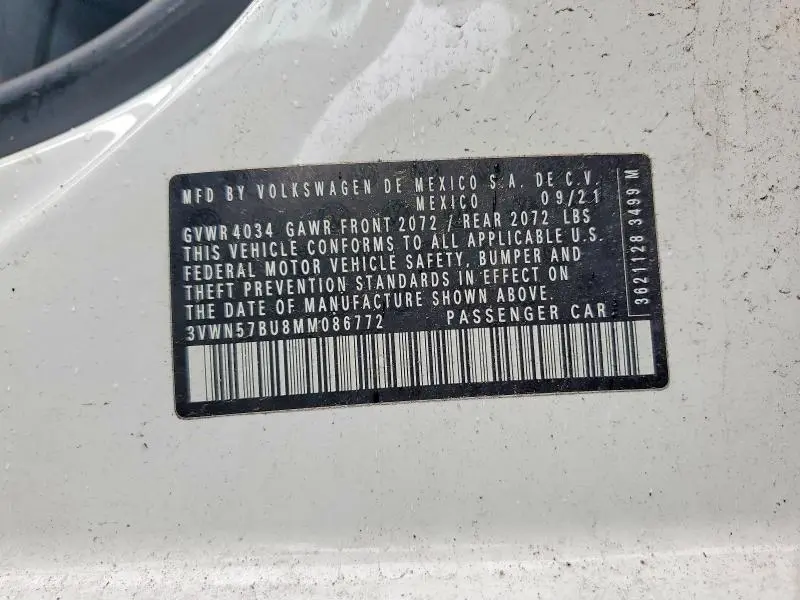 2021 VOLKSWAGEN JETTA S  