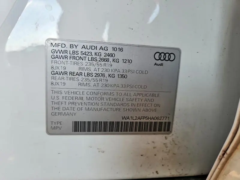 2017 AUDI Q5 PREMIUM PLUS  