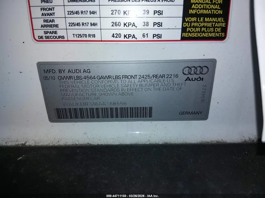 2010 AUDI A3 2.0T PREMIUM