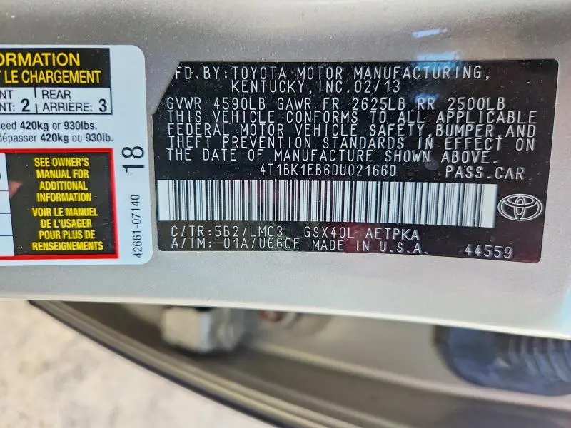 2013 TOYOTA AVALON LIMITED  