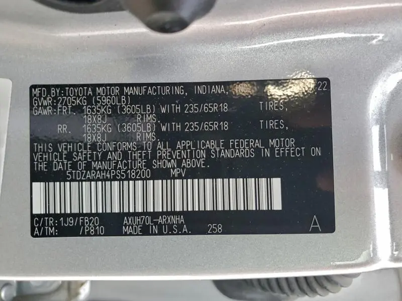 2023 TOYOTA HIGHLANDER HYBRID LE  