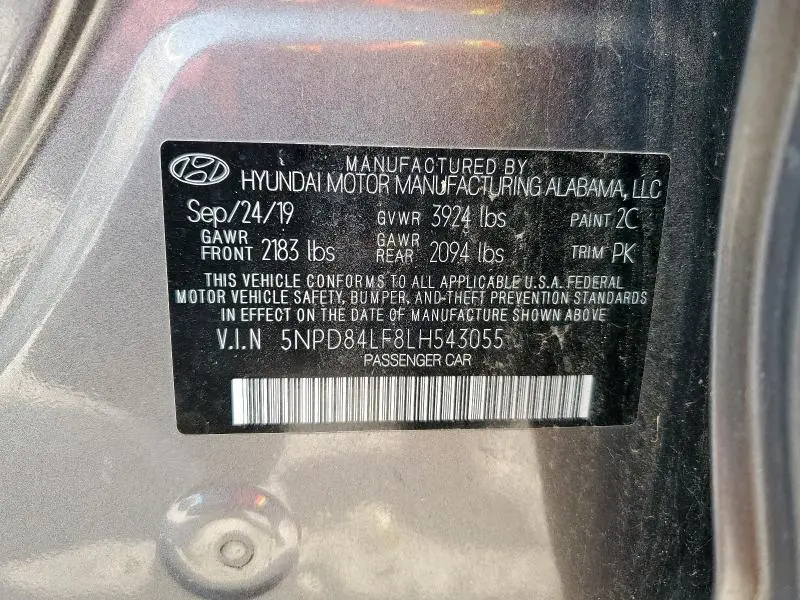 2020 HYUNDAI ELANTRA SEL  