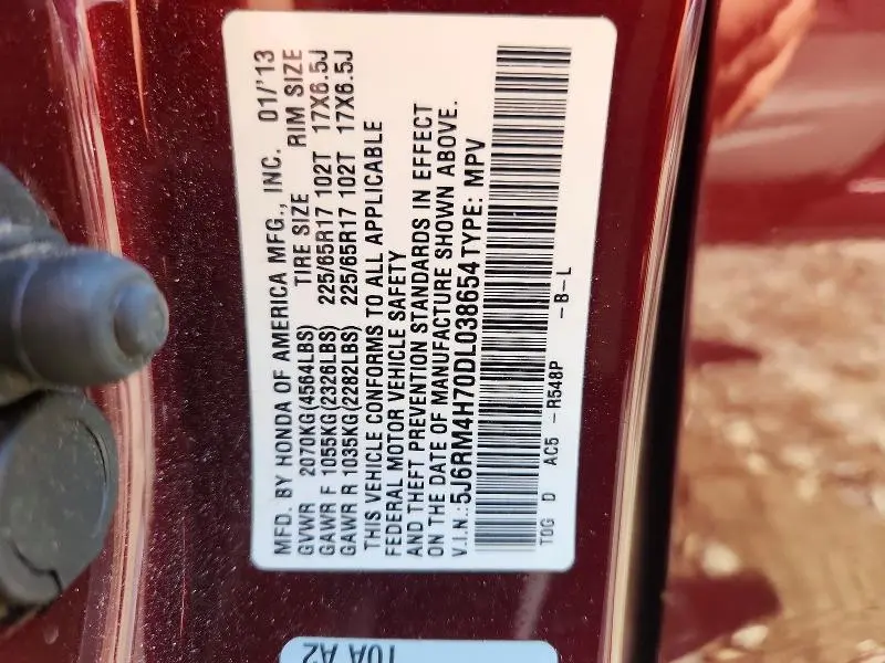 2013 HONDA CR-V EXL  