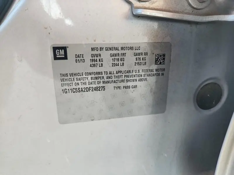 2013 CHEVROLET MALIBU 1LT  