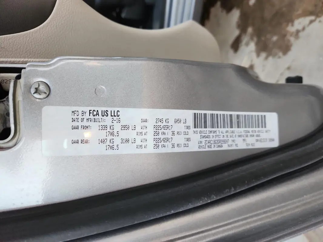 2016 CHRYSLER TOWN & COUNTRY TOURING  