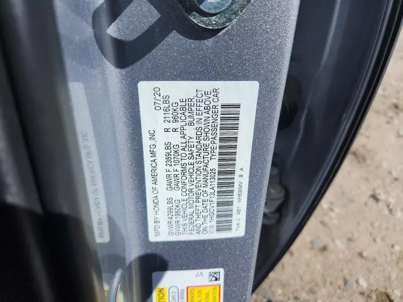 2020 HONDA ACCORD LX  