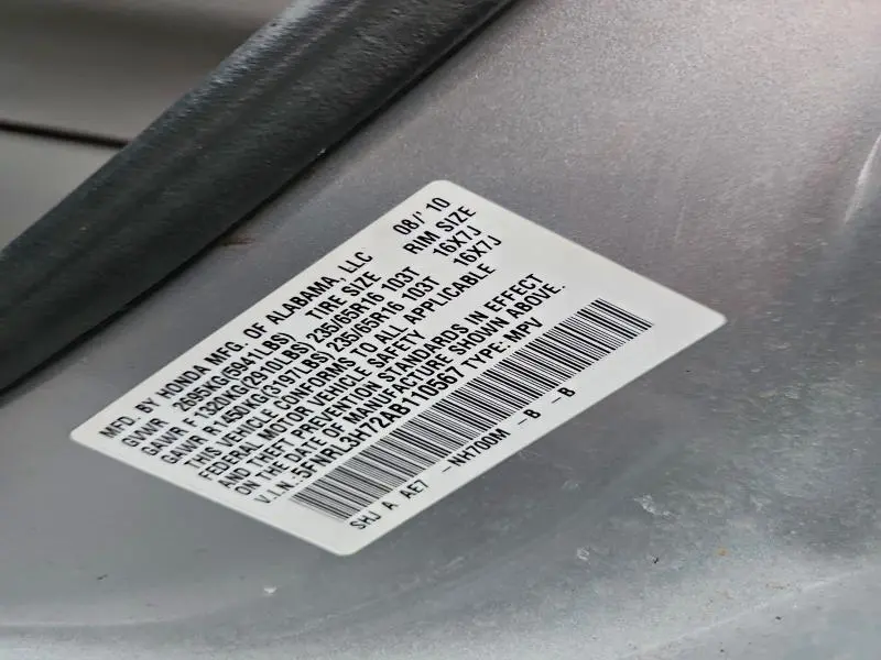 2010 HONDA ODYSSEY EXL  