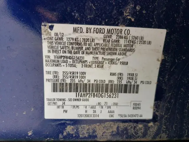 2013 FORD TAURUS LIMITED  