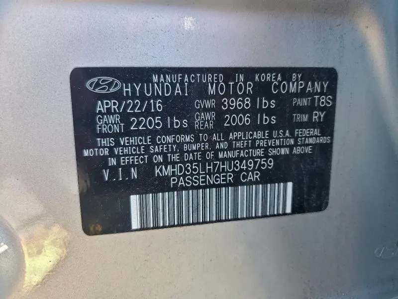 2017 HYUNDAI ELANTRA GT   