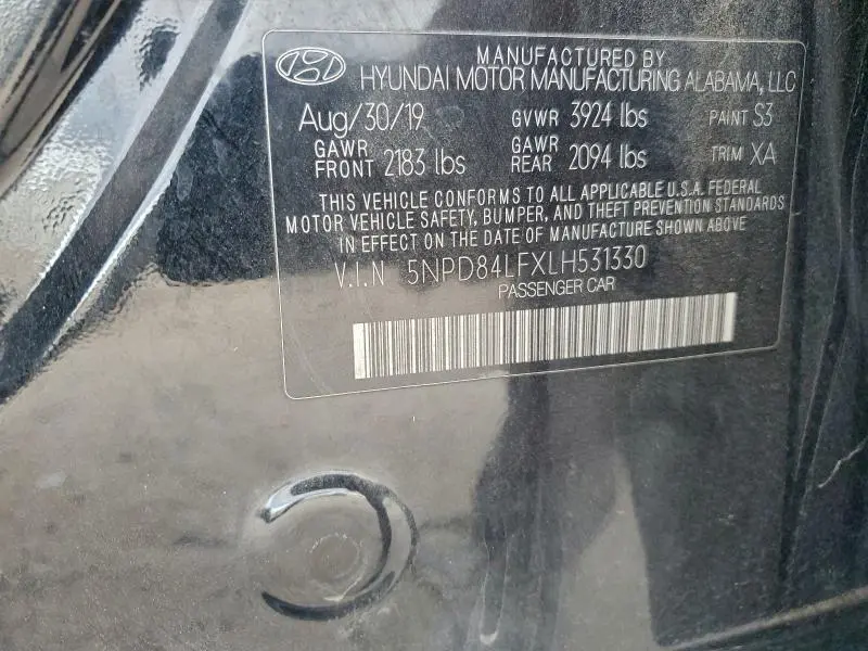 2020 HYUNDAI ELANTRA SEL  