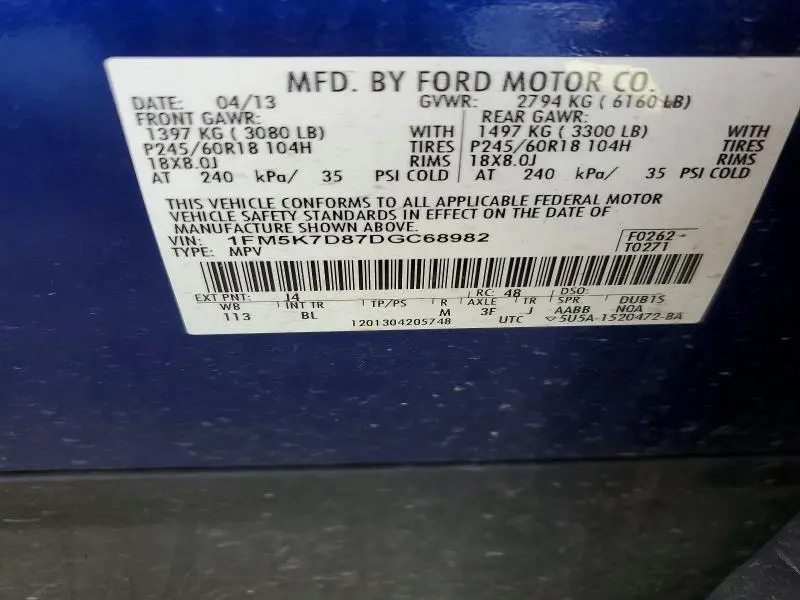 2013 FORD EXPLORER XLT  