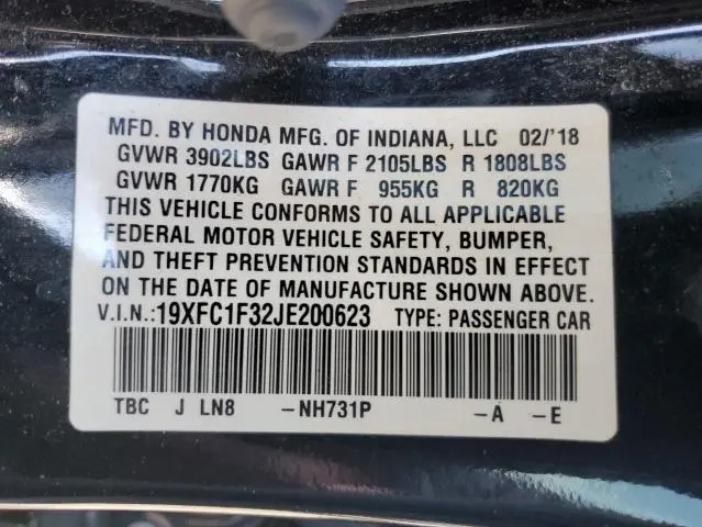 2018 HONDA CIVIC EX  