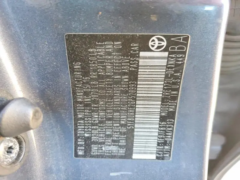 2016 TOYOTA COROLLA L  