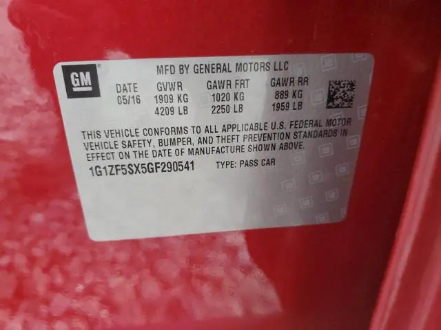 2016 CHEVROLET MALIBU LT  