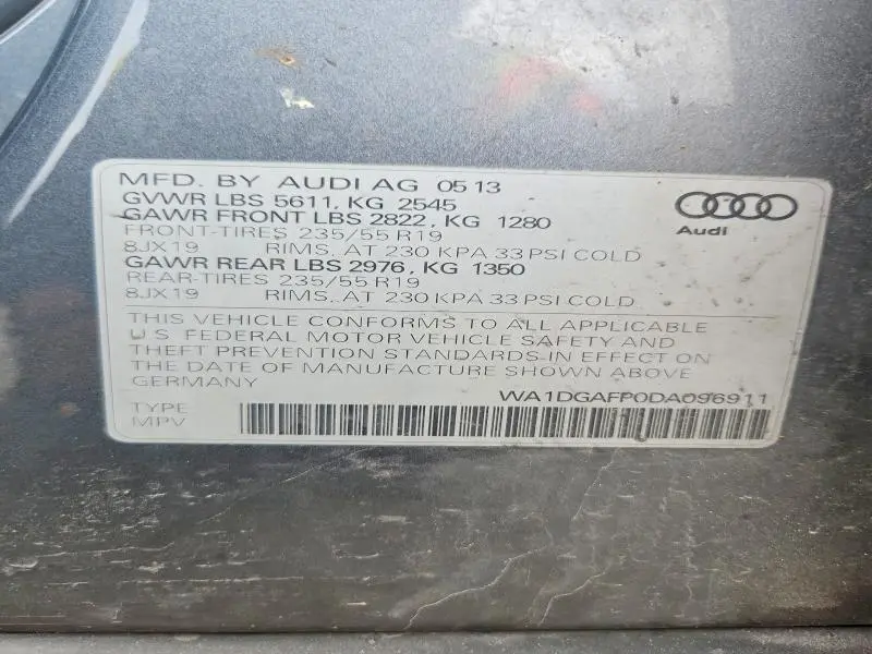 2013 AUDI Q5 PREMIUM PLUS  