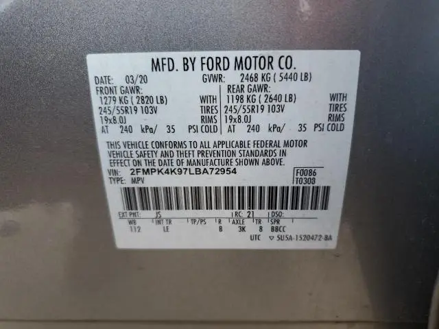 2020 FORD EDGE TITANIUM  