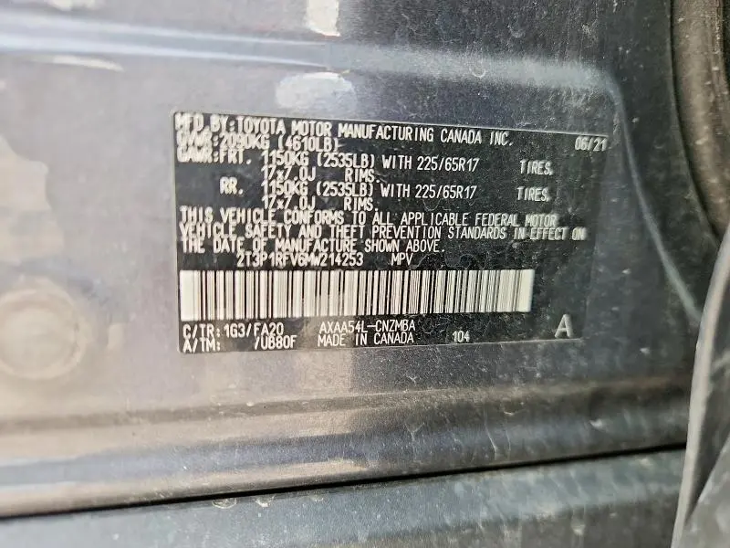 2021 TOYOTA RAV4 XLE  
