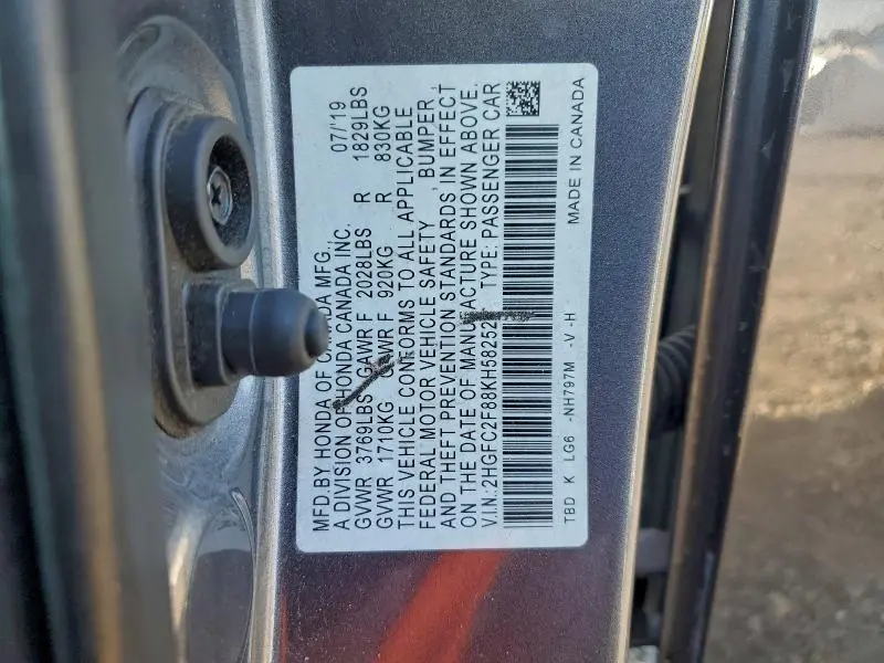 2019 HONDA CIVIC SPORT  