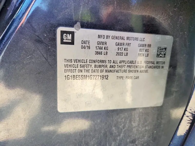 2016 CHEVROLET CRUZE LT  