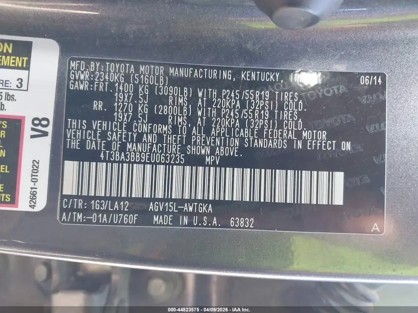 2014 TOYOTA VENZA XLE
