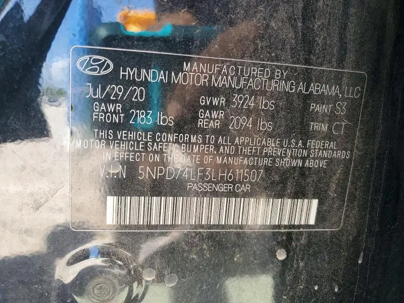2020 HYUNDAI ELANTRA SE  