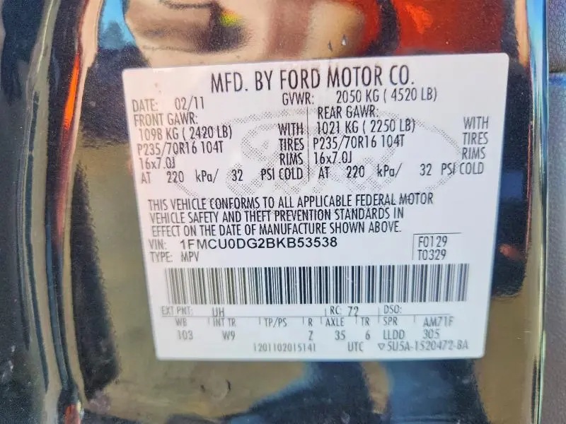 2011 FORD ESCAPE XLT  