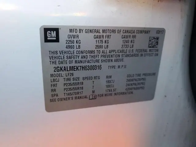 2017 GMC TERRAIN SLE  