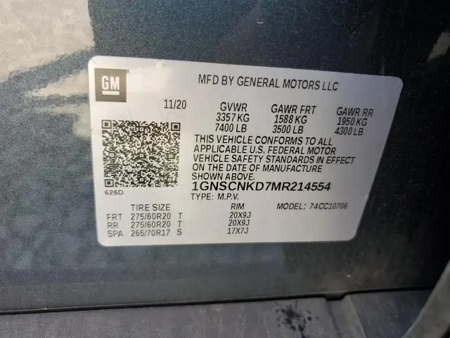 2021 CHEVROLET TAHOE C1500 LT  