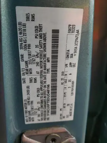 2013 FORD ESCAPE S  