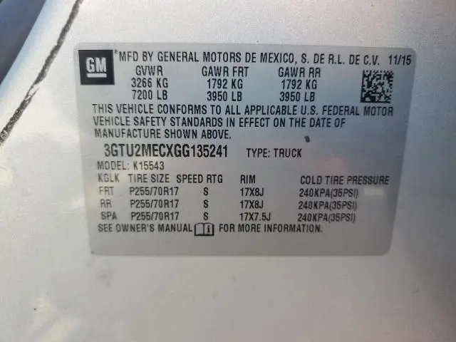 2016 GMC SIERRA K1500 SLE  