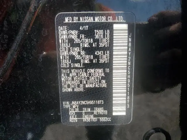 2017 NISSAN ARMADA SV  