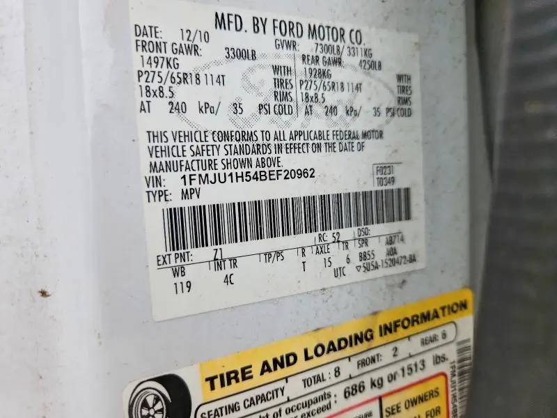 2011 FORD EXPEDITION XLT  