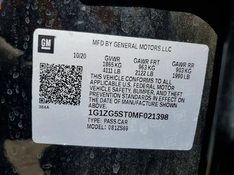 2021 CHEVROLET MALIBU RS  