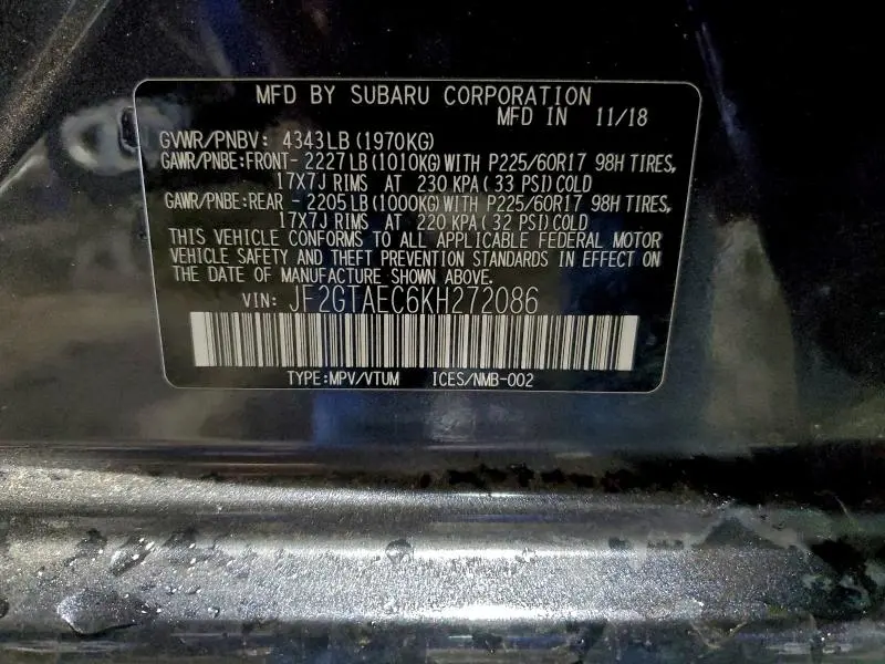 2019 SUBARU CROSSTREK PREMIUM  