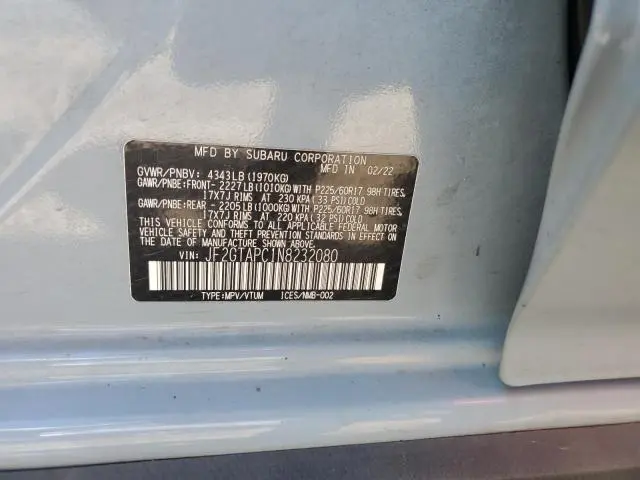 2022 SUBARU CROSSTREK PREMIUM  