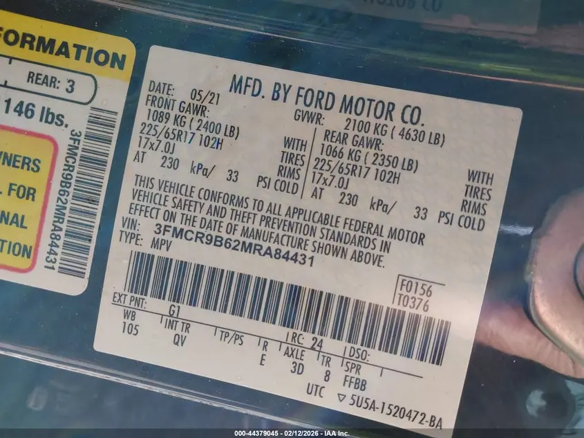 2021 FORD BRONCO SPORT BIG BEND