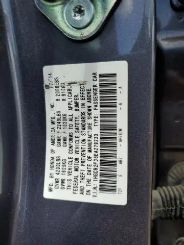 2014 HONDA ACCORD LX  