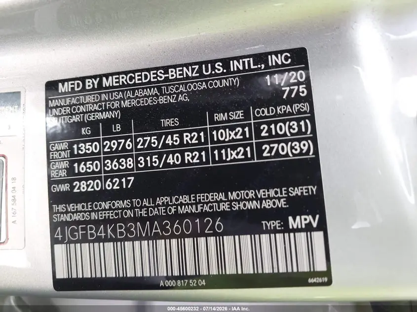 2021 MERCEDES-BENZ GLE 350 4MATIC