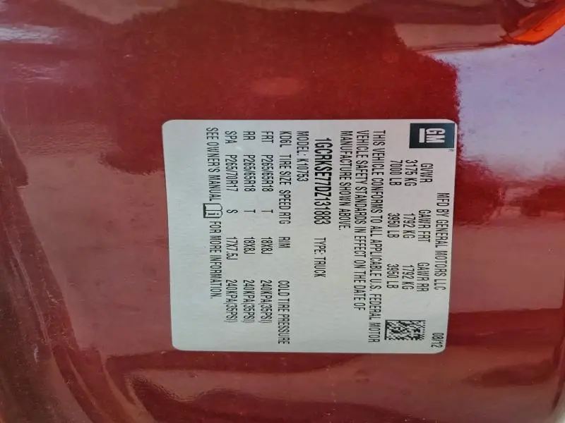 2013 CHEVROLET SILVERADO K1500 LT  