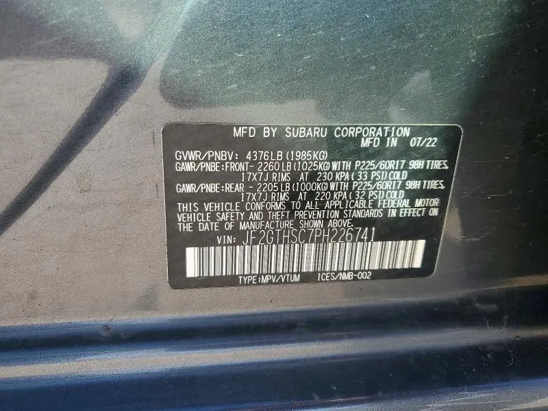 2023 SUBARU CROSSTREK SPORT  