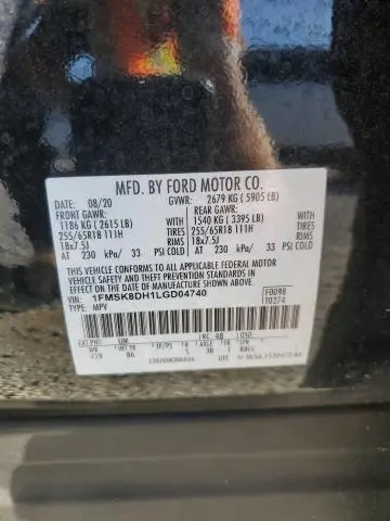 2020 FORD EXPLORER XLT  