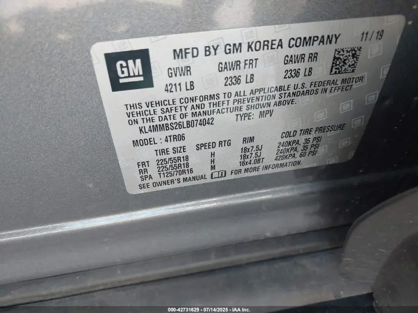 2020 BUICK ENCORE GX FWD PREFERRED