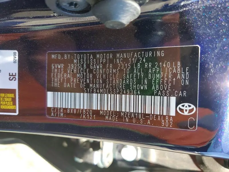 2025 TOYOTA COROLLA LE  
