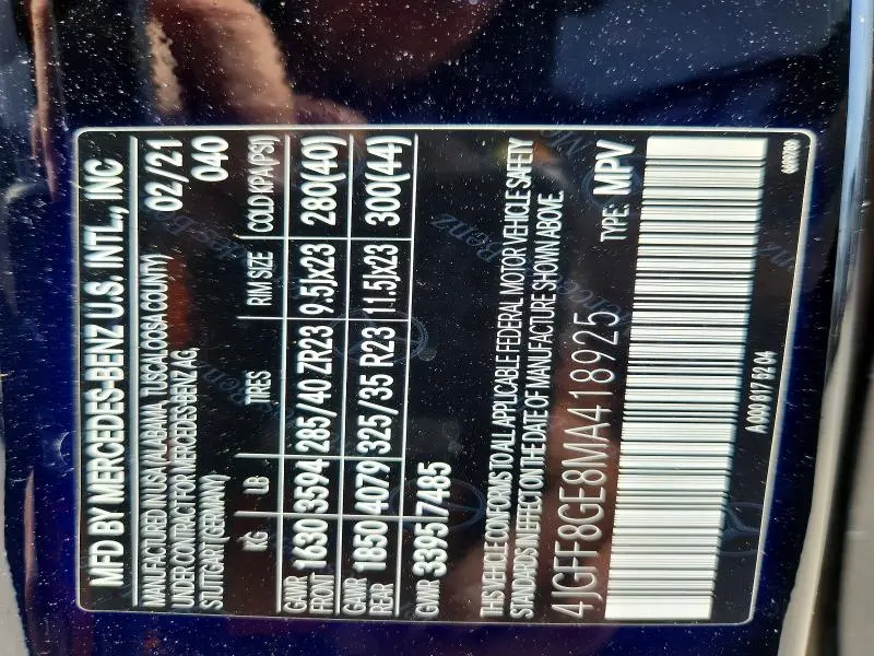 2021 MERCEDES-BENZ GLS 580 4MATIC  
