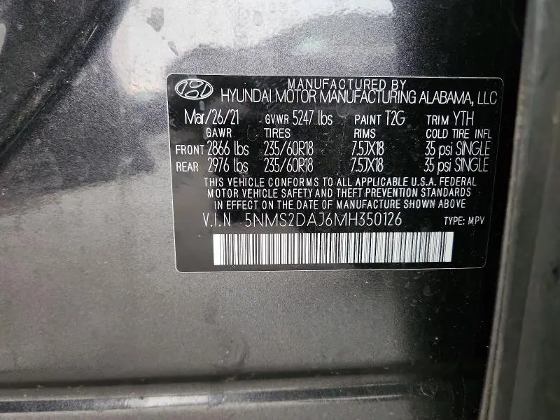 2021 HYUNDAI SANTA FE SEL  