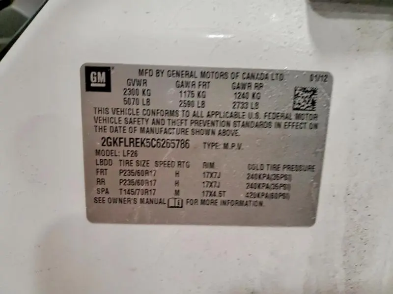 2012 GMC TERRAIN SLE  