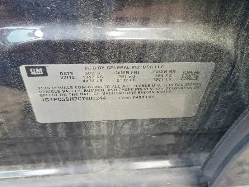 2012 CHEVROLET CRUZE LS  