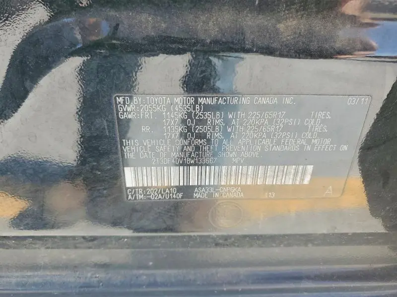 2011 TOYOTA RAV4 LIMITED  