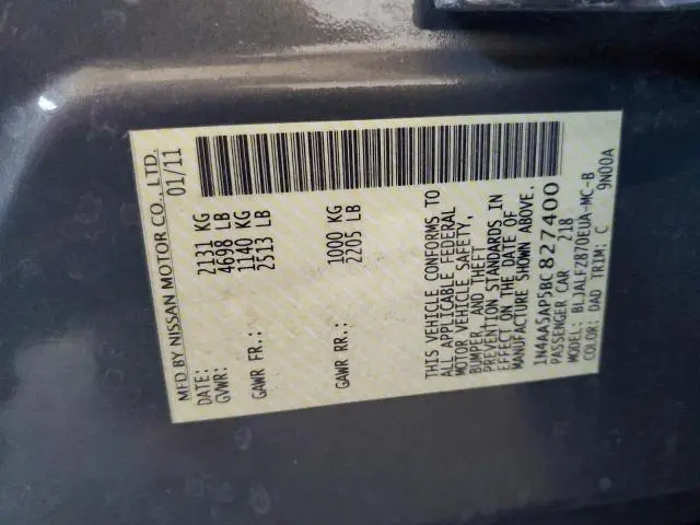 2011 NISSAN MAXIMA S  