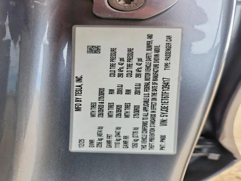 2026 TESLA MODEL 3   